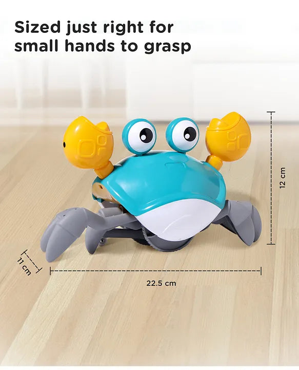 Blue Crawling Crab Rechargeable Musical Toy| Interactive Early Learning & Entertainment Toy For 3 Years+ Kids| Fun Moving Toy With Sound and Lights| Improves Hand Eye Co-ordination| Gifting Toy| BIS Certified