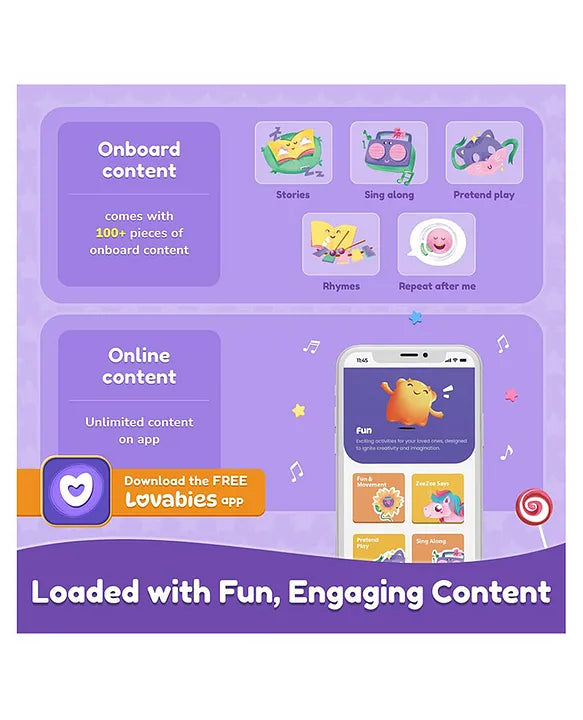 PlayShifu ZeeZee The Smart Storyteller - Singing & Talking Unicorn Friend Soft Toys for Kids Unlimited Content on The App Rhymes Stories Pretend Play Birthday Gifts for Boys and Girls
