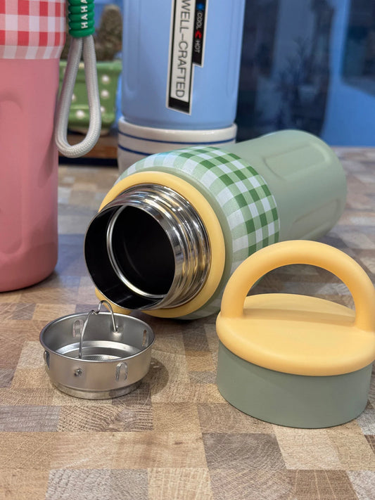 Insulated Pastel Checked Bottle
