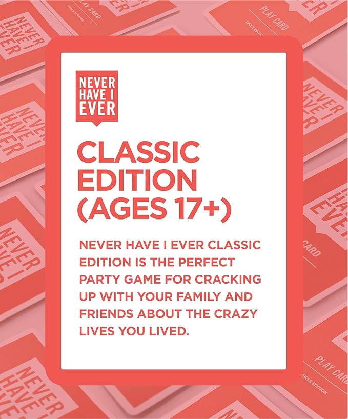 Buy Never Have I Ever Card Game for Adults, Family Party Game Ages-18+, Players 4-12+