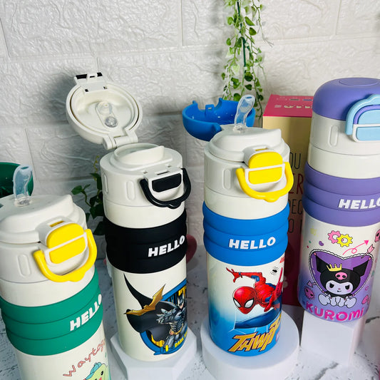 Hello - 2 Way Drink Insulated Bottle | Trendy & Cute Gifts at Kawaii Kingdom