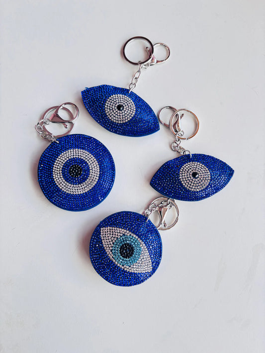 Crystal Bling Keychain - Evil Eye