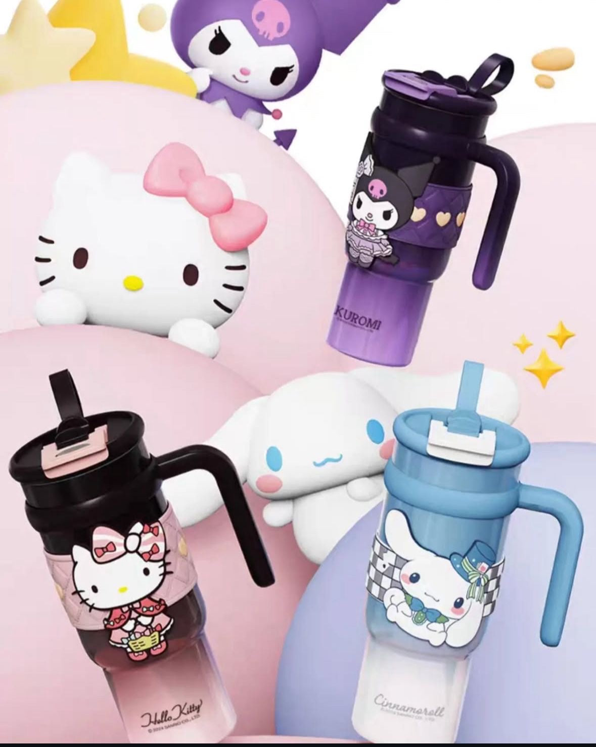 Sanrio 900ml Insulated Tumbler – Hello Kitty, Kuromi & Cinnamoroll