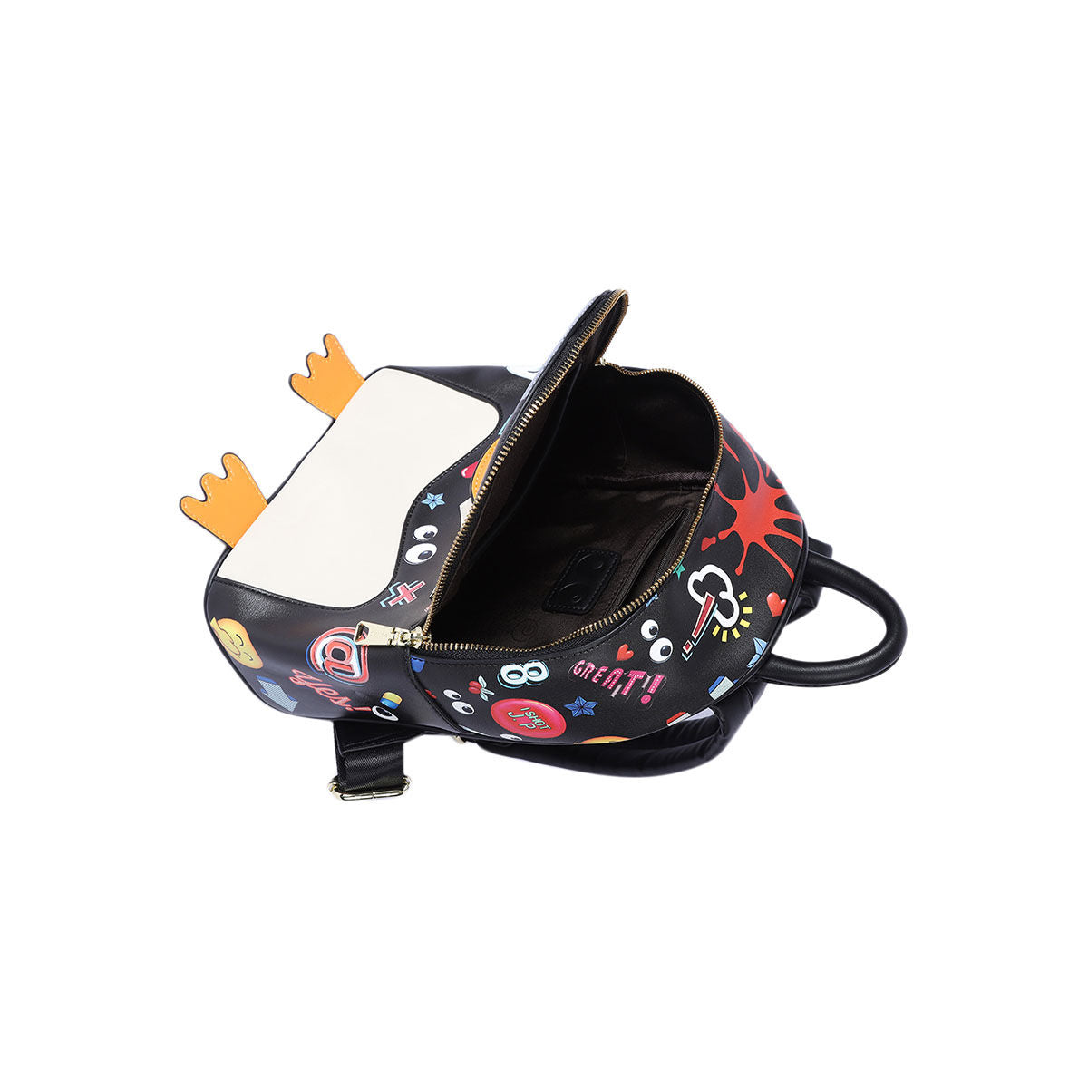 Kawaii Penguin Eye Theme Backpack – PU Leather, Casual & Fun