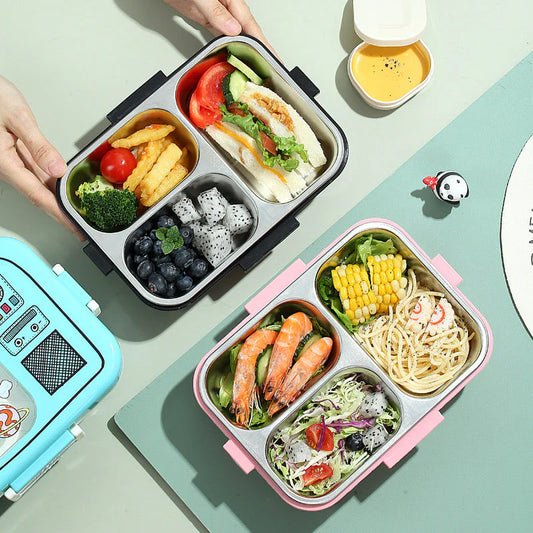 Bento 3 Section Lunch box with Spoon | Trendy & Cute Gifts at Kawaii Kingdom