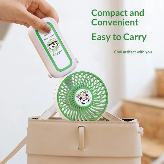 Happy Panda Folding Handheld USB Charging Portable Fan