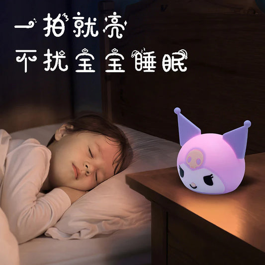 Kuromi Silicone Night Lamp | Soft Glow Bedside Light for Kids & Adults