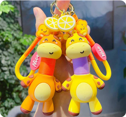 Cute Giraffe Keychain Toy | Bendable Giraffe Keychain & Accessory