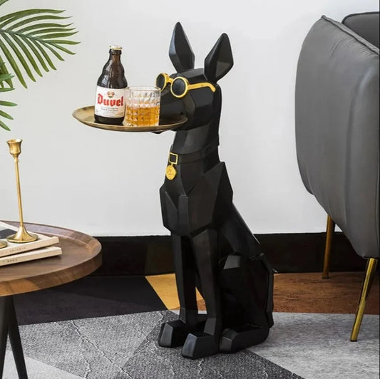 Doberman dog Statue with Tray | Trendy & Cute Gifts at Kawaii Kingdom