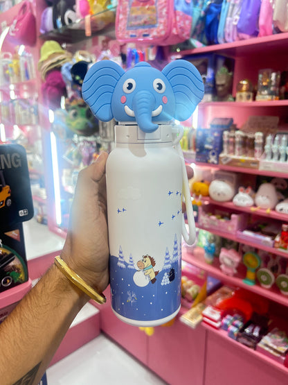 Animal Head Stainless Steel Insulated Water Bottle for Kids  - Sipper Bottle - Big size