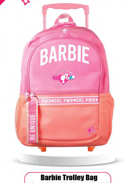 Barbie Kids Trolley School Bag – 40cm Premium Pink Edition