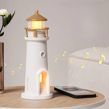 Lighthouse Moonlight Projector Lamp – USB Rechargeable with Remote & Dimmable Night Light