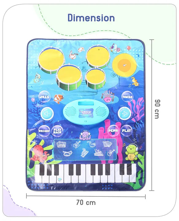 9-in-1 Musical Playmat with Piano, Drum & AUX Support |Sensory & Auditory Stimulation|24 Keys, 8 Instruments, 10 Demos|Easy-to-Clean, Gift-Ready|3+ Years|BIS Certified|