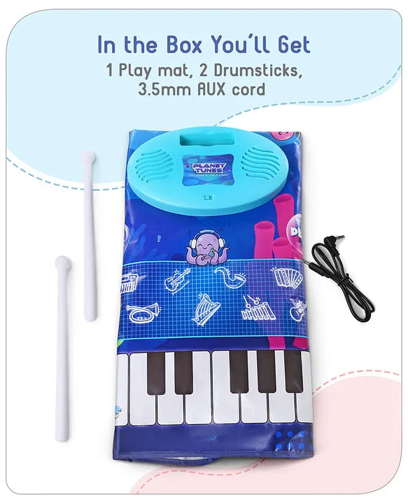 9-in-1 Musical Playmat with Piano, Drum & AUX Support |Sensory & Auditory Stimulation|24 Keys, 8 Instruments, 10 Demos|Easy-to-Clean, Gift-Ready|3+ Years|BIS Certified|
