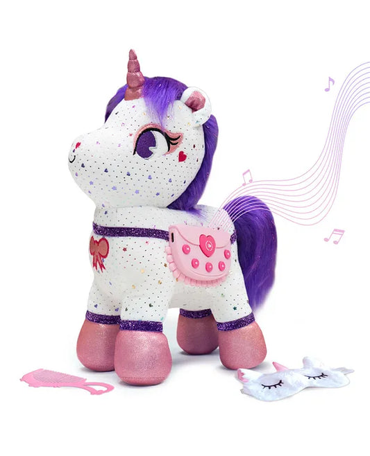 PlayShifu ZeeZee The Smart Storyteller - Singing & Talking Unicorn Friend Soft Toys for Kids Unlimited Content on The App Rhymes Stories Pretend Play Birthday Gifts for Boys and Girls