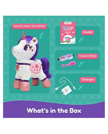 PlayShifu ZeeZee The Smart Storyteller - Singing & Talking Unicorn Friend Soft Toys for Kids Unlimited Content on The App Rhymes Stories Pretend Play Birthday Gifts for Boys and Girls