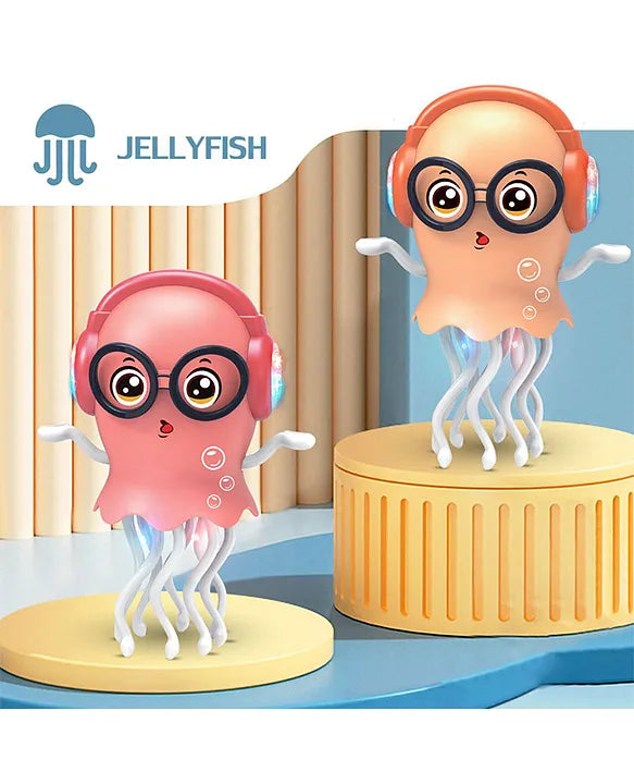 Dancing Jellyfish Toy, Light-up Musical Octopus with 360° Rotating Tentacles, Interactive Educational Kids Toy Dancing Jelly Fish - PACK OF 1- ( COLOR MAY VARY )