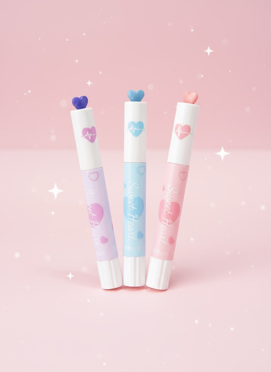 Sweet Heart Kawaii Fountain Pen – Cute Pastel Ink Pen with Heart Topper