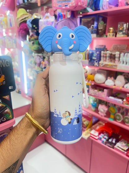 Animal Head Stainless Steel Insulated Water Bottle for Kids  - Sipper Bottle - Big size