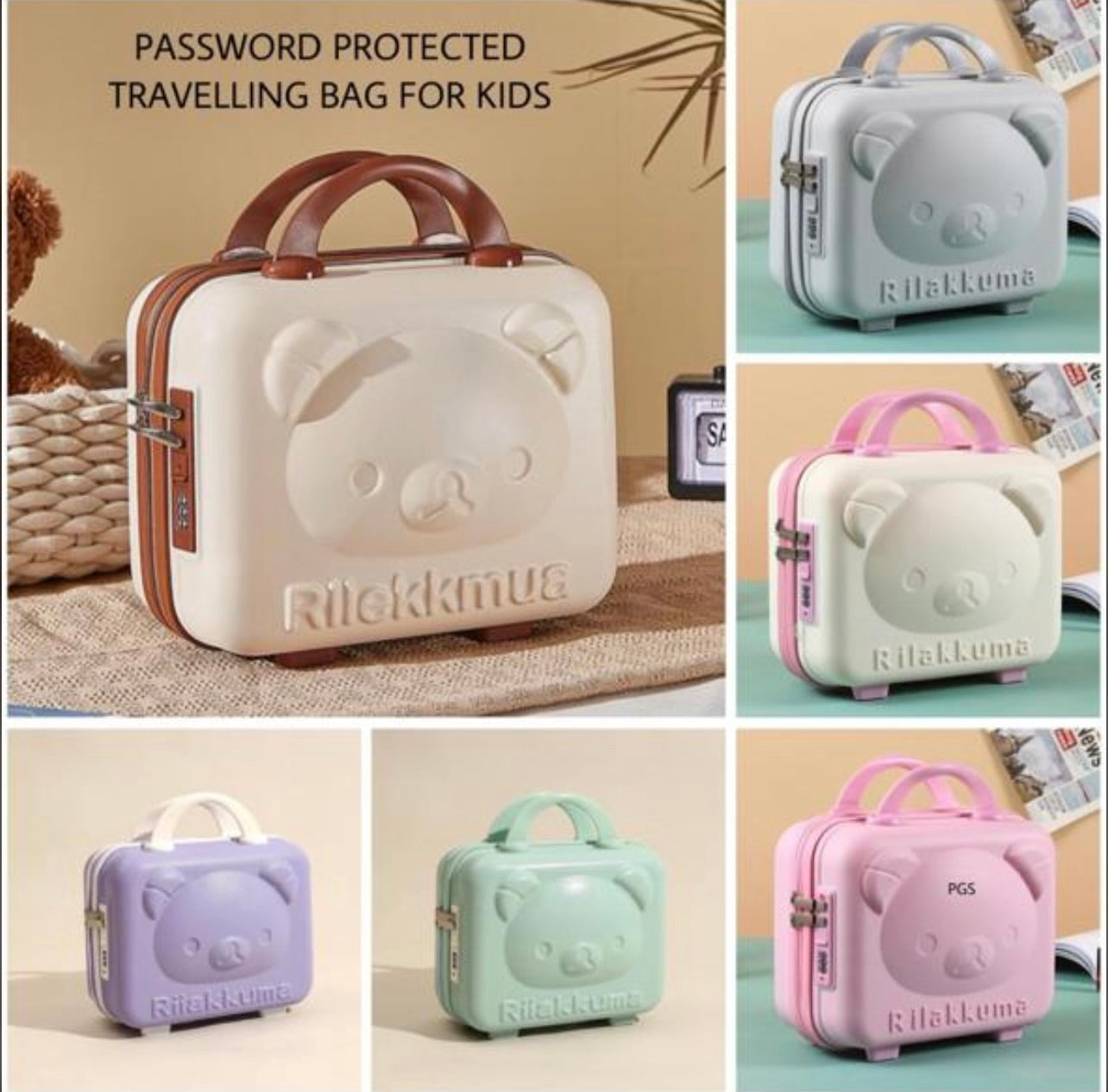 MINI KIDS LUGGAGE BAG WITH  LOCK & COMPARTMENT