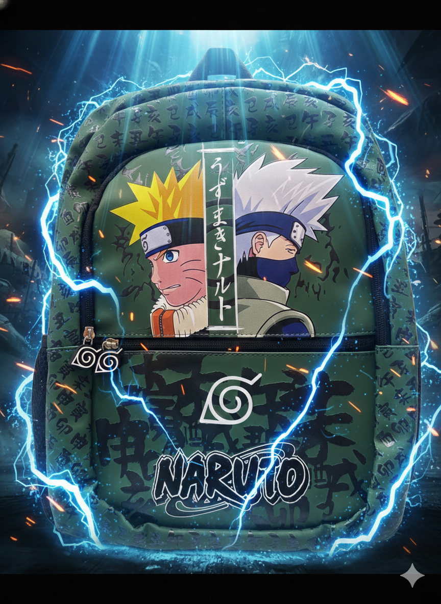 anime characters who travel with backpacks Naruto & Kakashi Anime Backpack