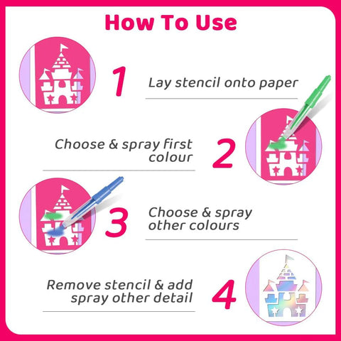 Blow Pen Washable Colour Pens Set of 6 for Kids