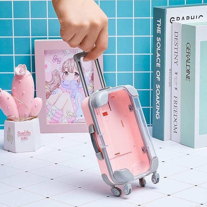 Mini Luggage Case,Mini Trolley Suitcase Candy Box for Lashes and Candy Doll Travel Storage Box Holder Organiserzer for Women Girls for Travel Pack of 1 (Modern)