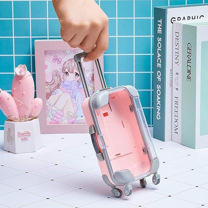 Mini Luggage Case,Mini Trolley Suitcase Candy Box for Lashes and Candy Doll Travel Storage Box Holder Organiserzer for Women Girls for Travel Pack of 1 (Modern)