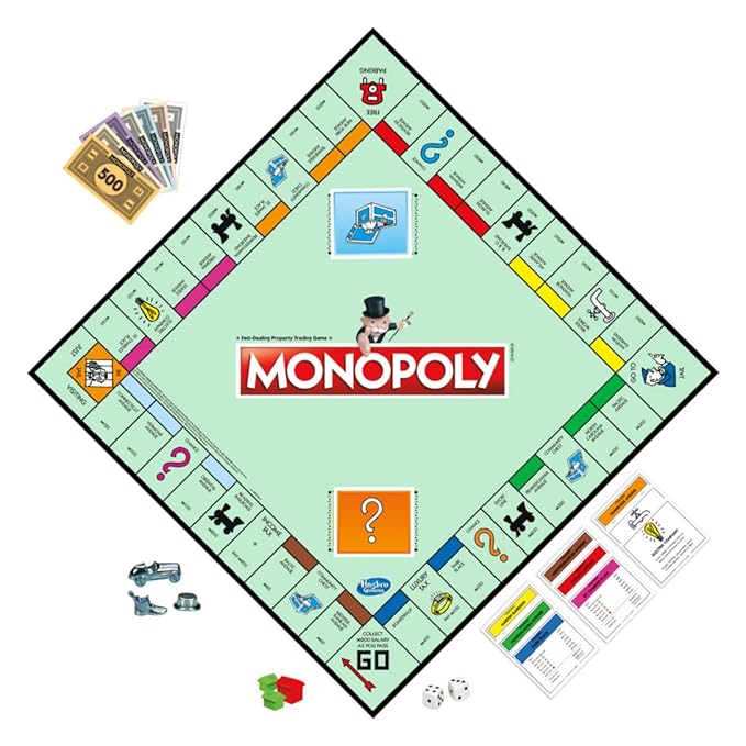 Buy MONOPOLY Board Game (Multicolor) for Families and Kids Ages 8 and Up, Classic fantasy Gameplay