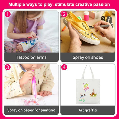 Blow Pen Washable Colour Pens Set of 6 for Kids