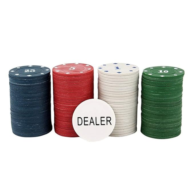 Buy Adult Casino Style 200 Pcs Poker Chips Set in a Tin Case, 2 Decks of Cards, 1 Dealer Button, 1 Big Blind Button, 1 Small Blind Button, 36" x 24" Playing Mat (Classic Multiplayer Game)