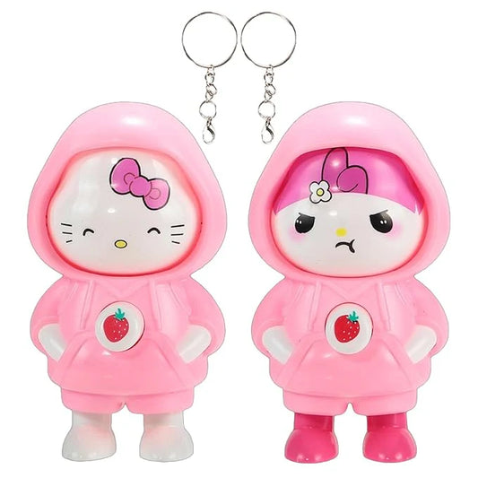Face Changing Keychain | 3 Expressions 3D Cartoon Character