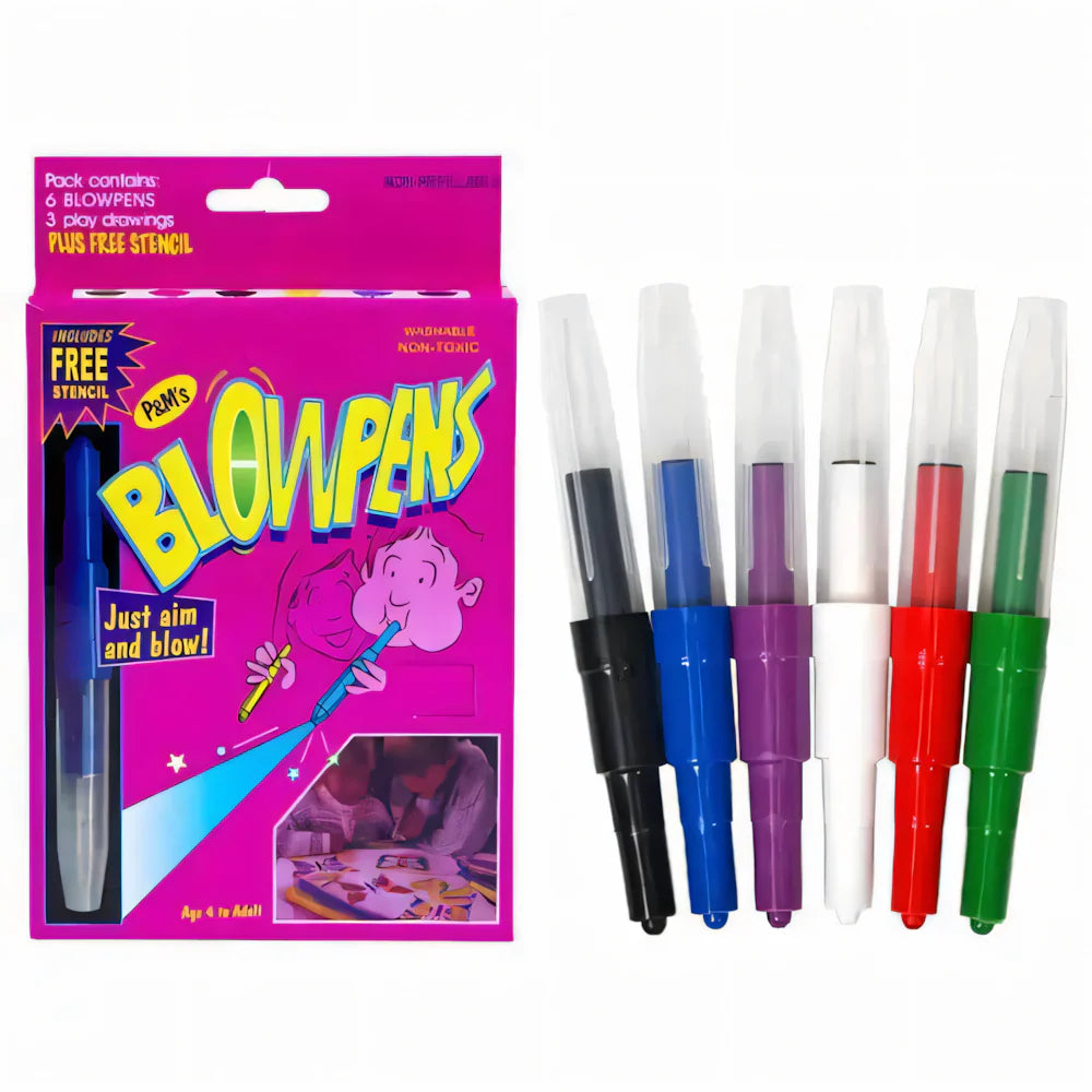 Blow Pen Washable Colour Pens Set of 6 for Kids