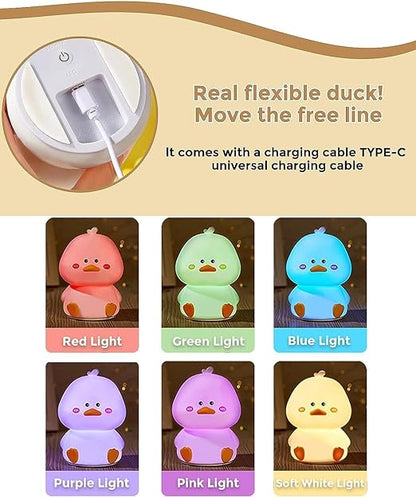 Duck Silicone Touch Lamp | Soft Glow Night Light for Kids & Cute Room Decor