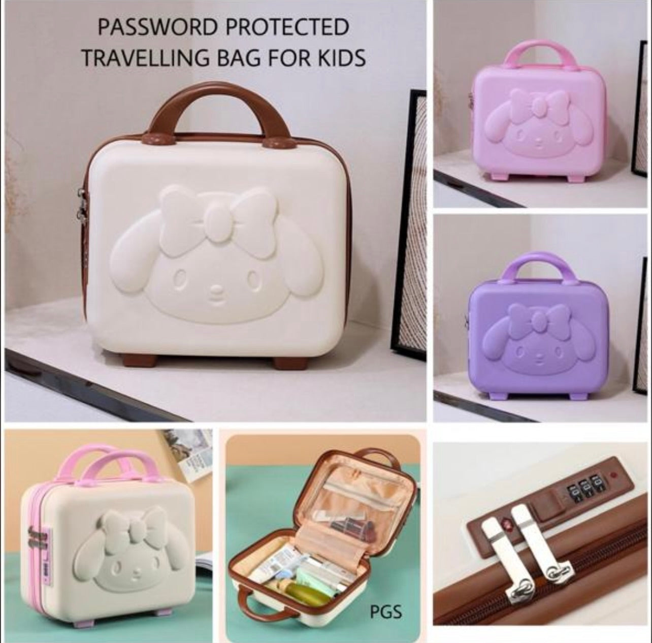 MINI KIDS LUGGAGE BAG WITH  LOCK & COMPARTMENT