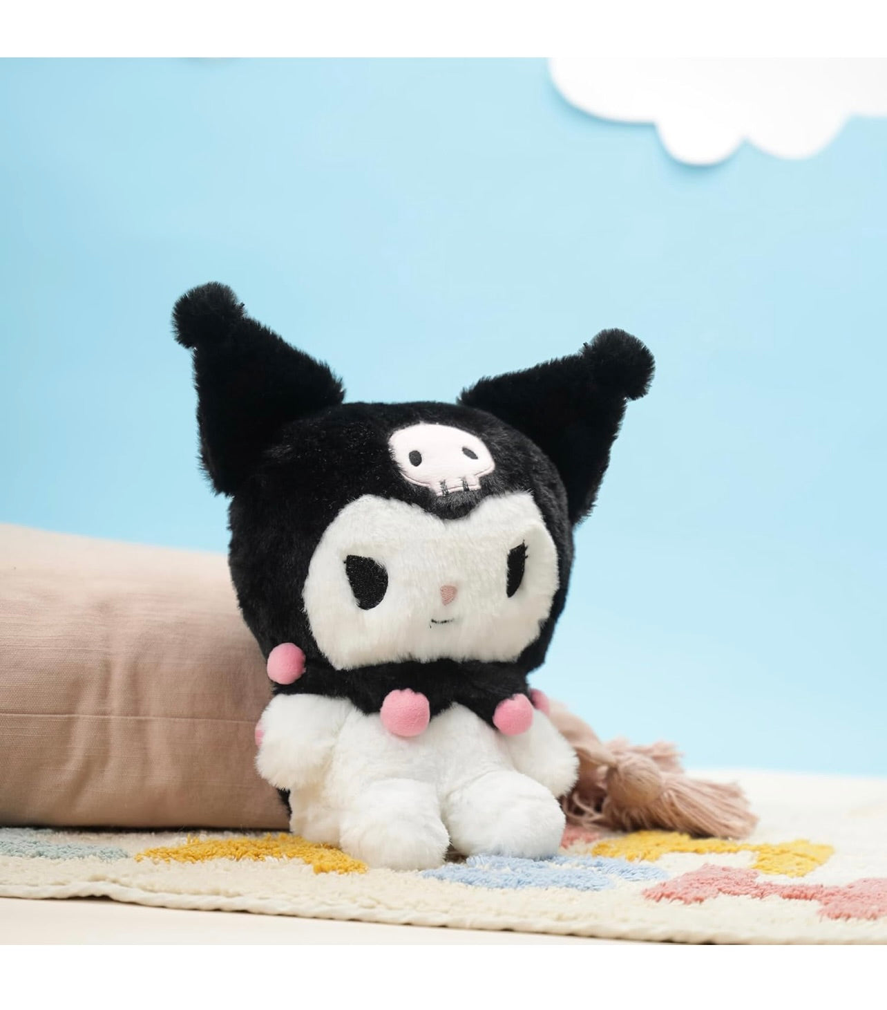 Sanrio Kuromi White Plush Toy – 30cm | Officially Licensed Cute & Soft Stuffed Character for Kids & Girls | Adorable Room Décor for Birthdays, Valentine’s Day & Special Occasions