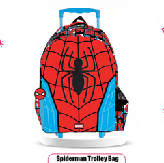 Spiderman Striders Premium Kids Backpack with Trolley with 6 Months Warranty | ST MVL367