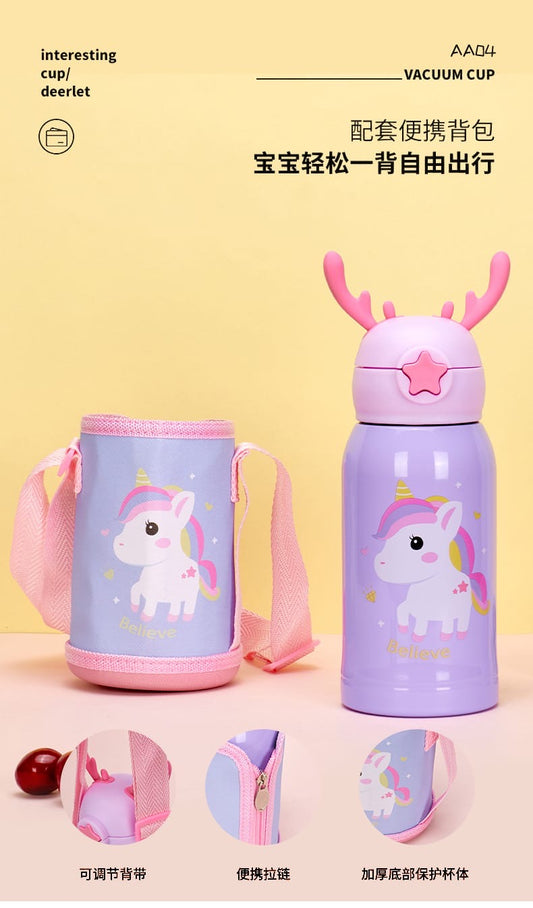 Steel Water Bottle with sipper and Thermos Cap