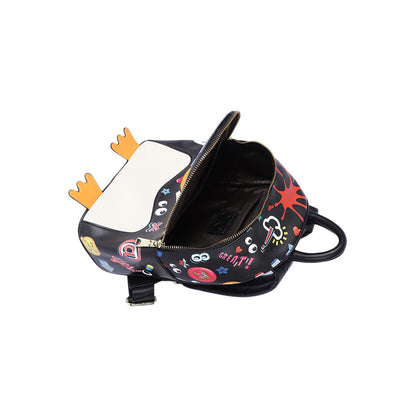 Kawaii Penguin Eye Theme Backpack – PU Leather, Casual & Fun