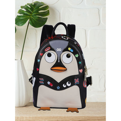 Kawaii Penguin Eye Theme Backpack – PU Leather, Casual & Fun