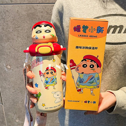 Shinchan 3D Head Insulated SS316 Bottel 480ml