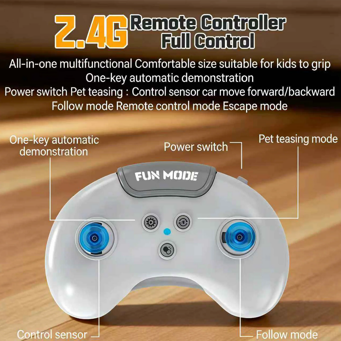 Interactive Sensor Remote Control Drift Car 2.4G | Follow, Escape & RC Modes