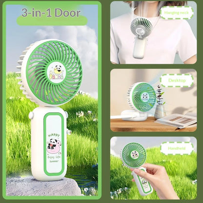 Happy Panda Folding Handheld USB Charging Portable Fan