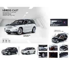 1:24 Mercedes-Maybach AMG GLS 63 - Diecast Alloy Model SUV (Lights, Sound, Pullback)