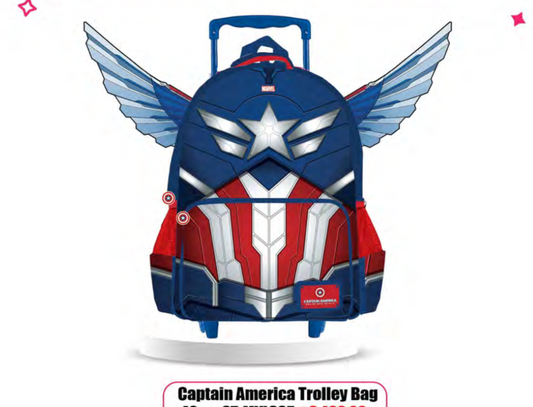 Captain America Kids Trolley School Bag – 40cm