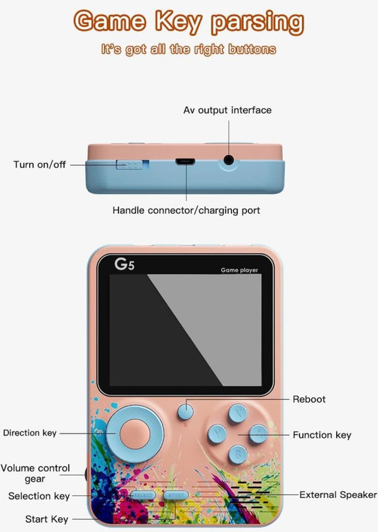 Buy G5 Portable Retro Game Box: Solo Gaming Fun with 500 In1 Classic Games Handheld Gaming Console