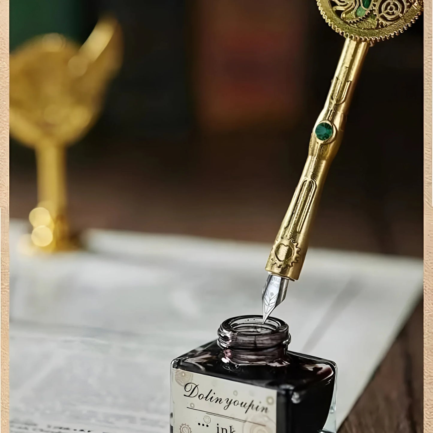 Vintage Vibes - Antique Calligraphy Feather Pen Set | Harry Potter Inspired