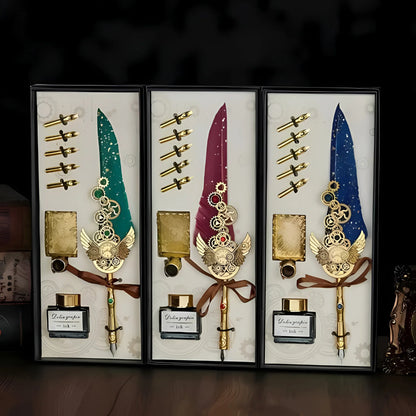 Vintage Vibes - Antique Calligraphy Feather Pen Set | Harry Potter Inspired