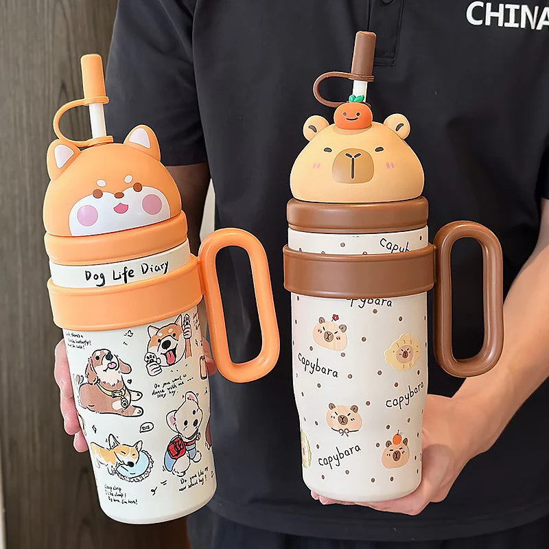 800ml Big Mac Ice Cup with Straw & Handle