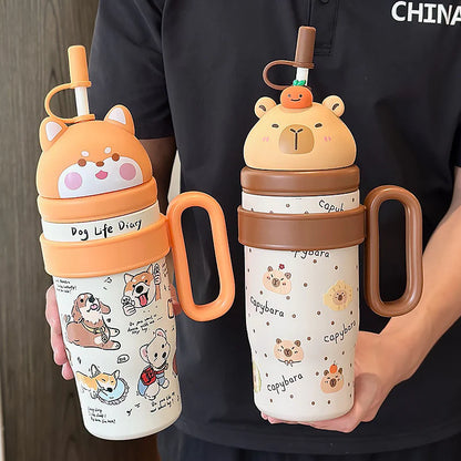 800ml Big Mac Ice Cup with Straw & Handle